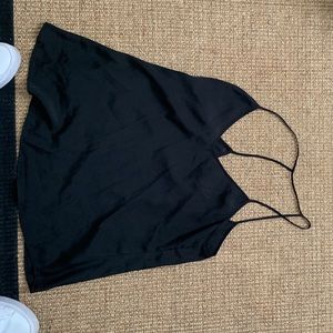 Black silky tank